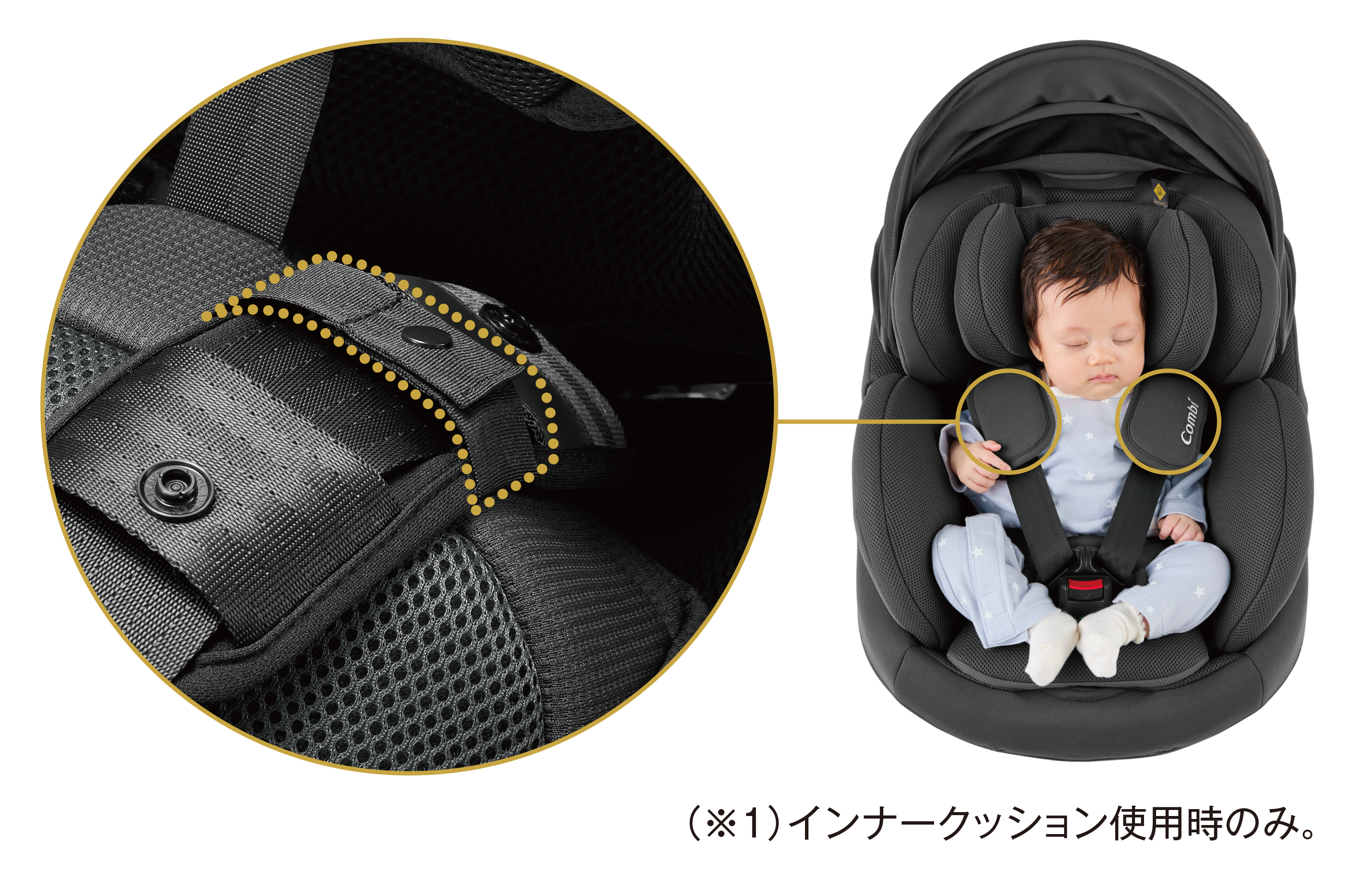 冬の寒い日でも、お部屋から車に赤ちゃんを乗せたまま移動ができる